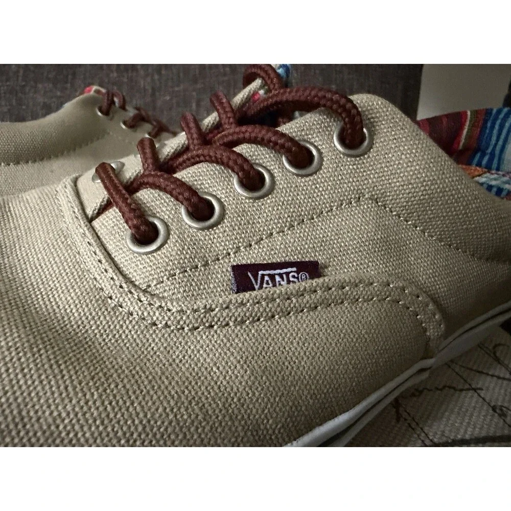 Vans Era 59 C&L TC6D Khaki Tan Serape Stripe Lining Men's Size 10 Canvas